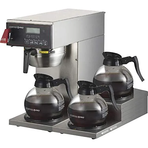 Coffee Pro CP3AI 3-Burner Commercial Brewer Coffee Maker 15.8'x14.3'x15' - Adjustable Brewing