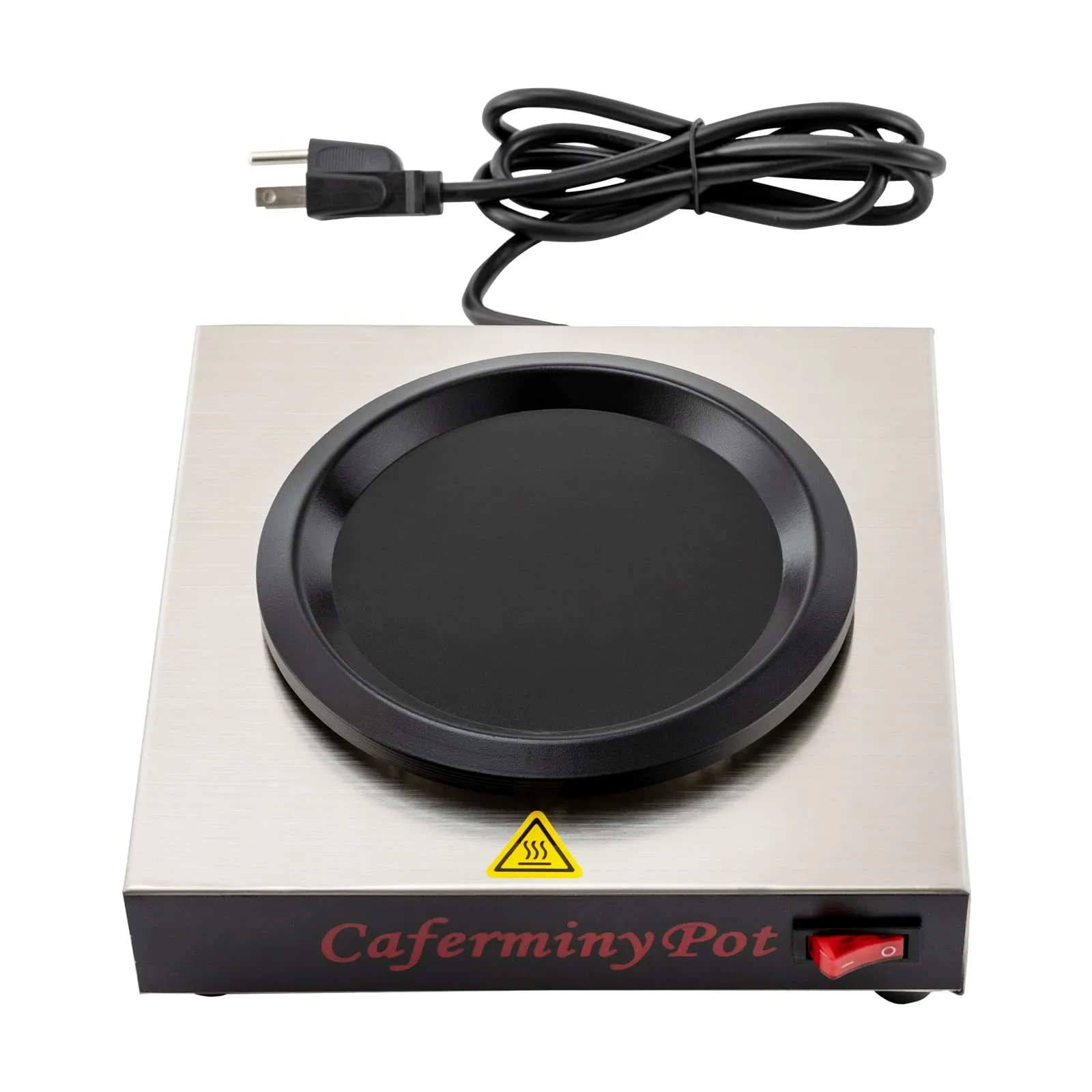 Commercial Coffee Warmer Plate, 110V 80W Single Burner, 5.9inch Stainless Steel Hot Plate