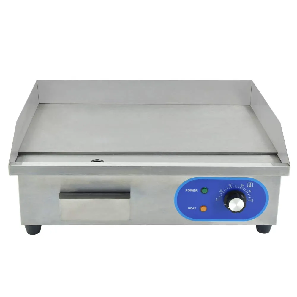 Commercial Electric Griddle 1500W 22' Stainless Steel Countertop Grill with Adjustable Thermostatic Control