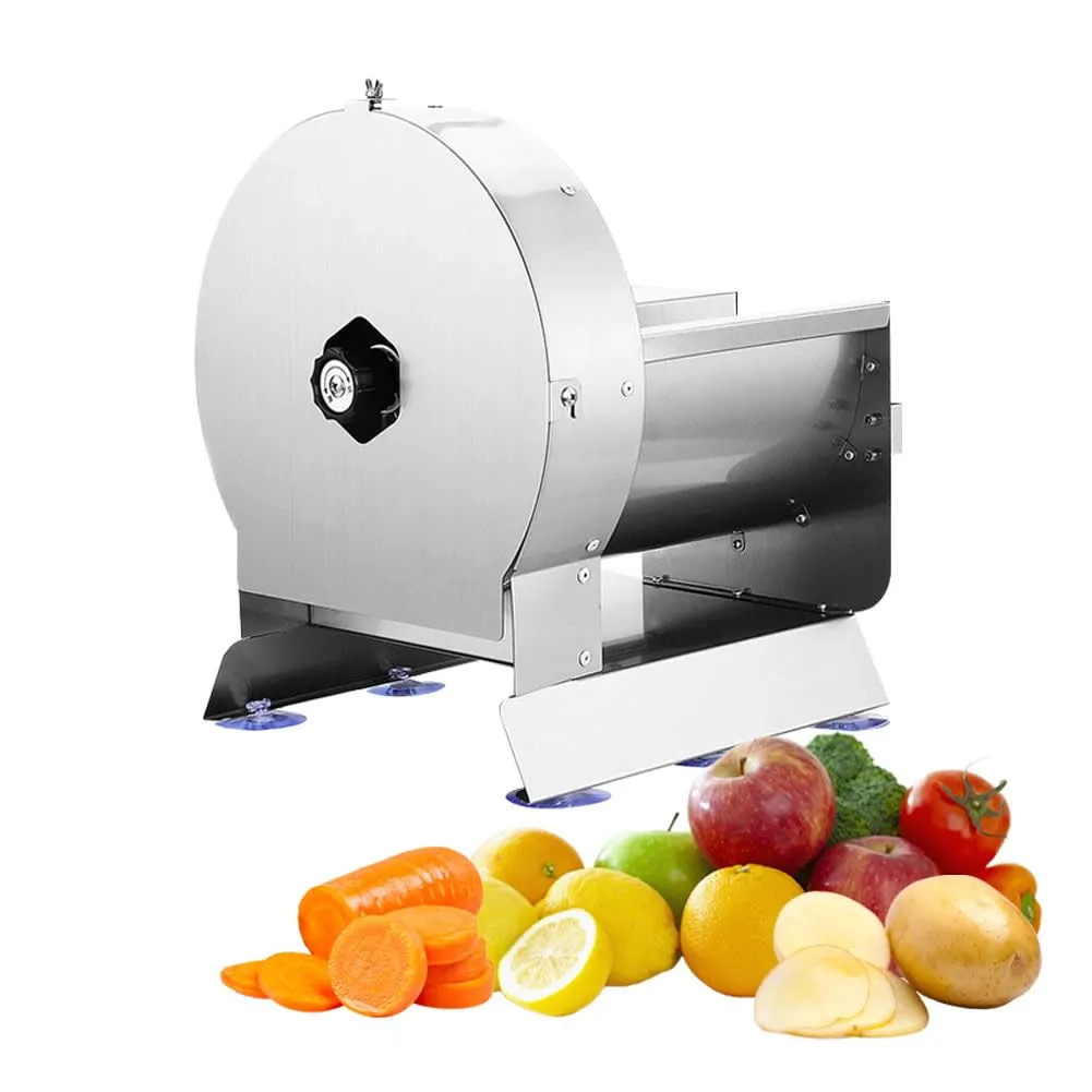 Commercial Electric Vegetable Slicer, Stainless Steel, Adjustable Thickness 0-12mm, Manual & Electric