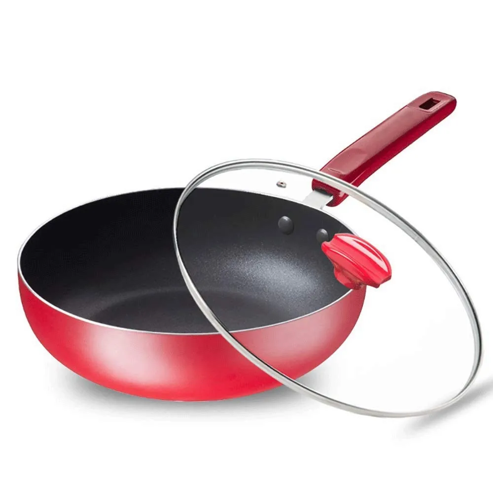 Contemporary Hard-Anodized Aluminum Nonstick Cookware, 26CM Wok with Ergonomic Handle