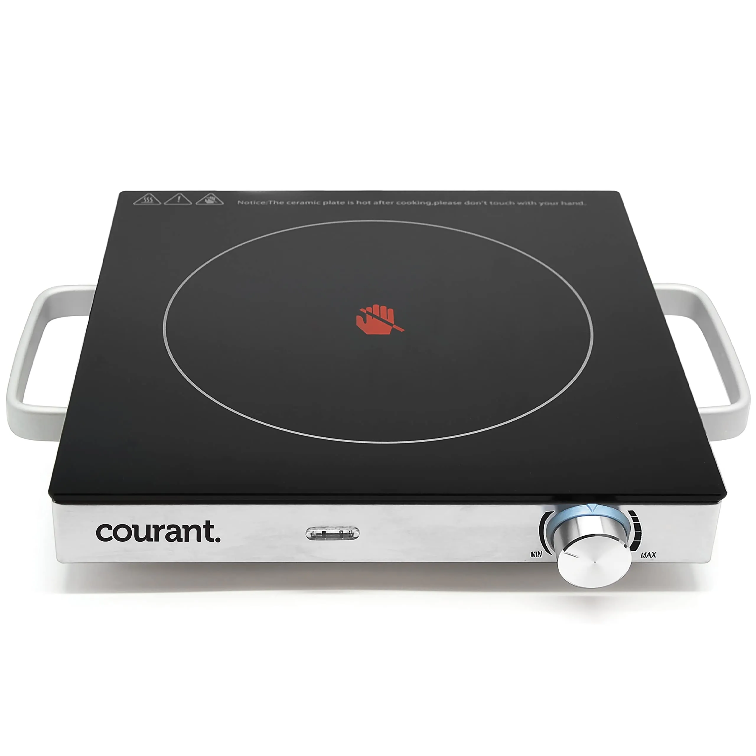 Courant Electric Infrared Burner 1500W - Stainless Steel, Ceramic Glass Hot Plate Cooktop