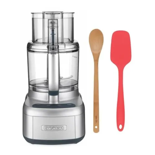 Cuisinart 11-Cup Food Processor Bundle with Bamboo Spoon & Silicone Spatula - Silver