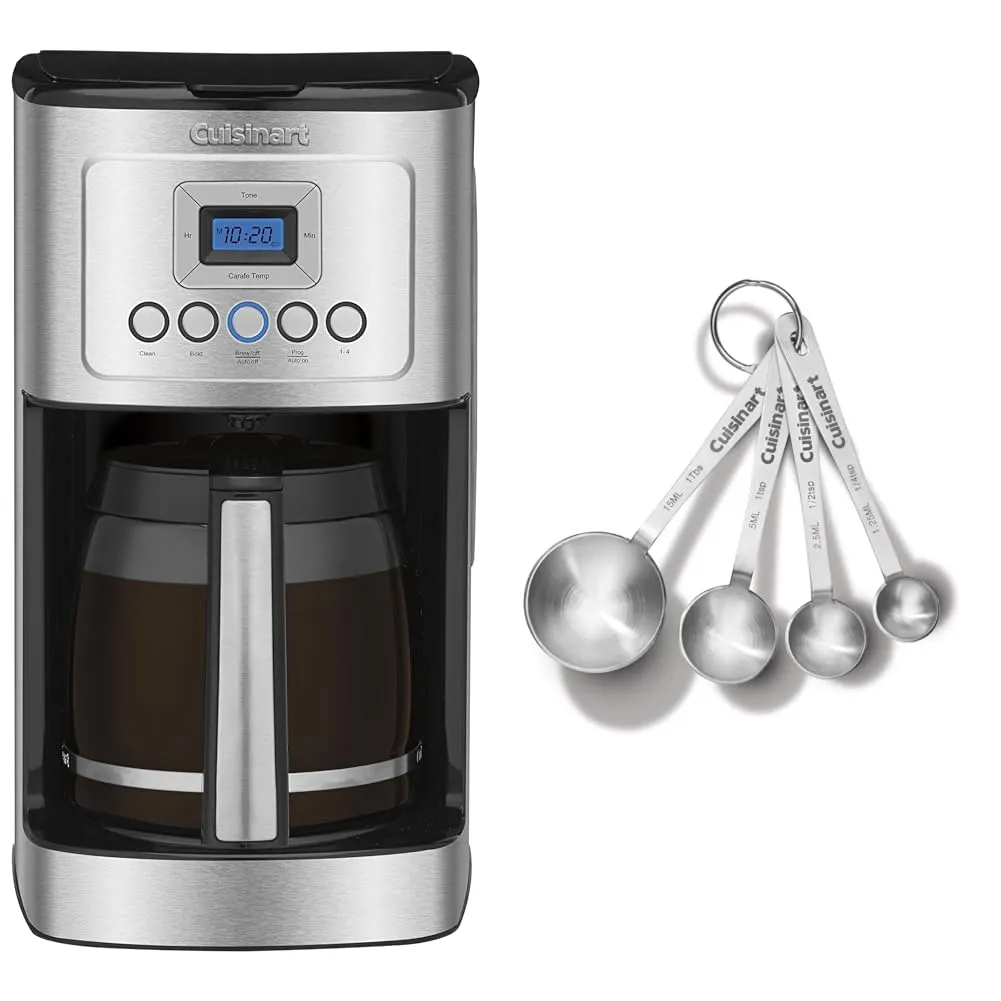 Cuisinart 14-Cup Coffee Maker & Stainless Steel Measuring Spoons Set, Bold & Regular Brew Options