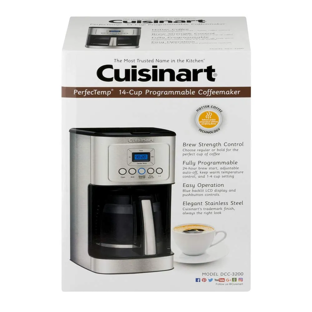 Cuisinart 14-Cup Programmable Coffeemaker with Free Coffee Grinder - Perfect Brew Every Time