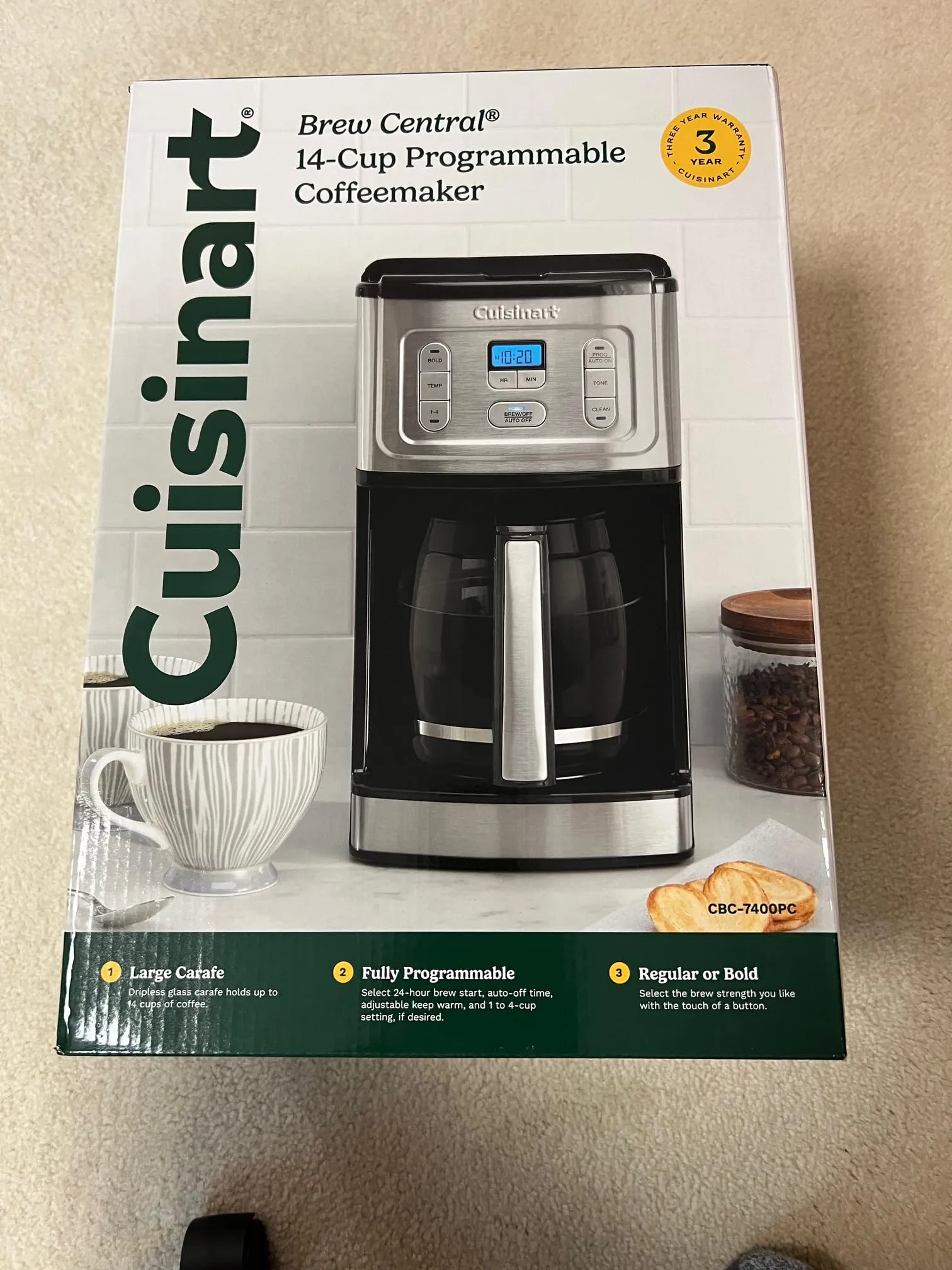 Cuisinart Brew Central 14-Cup Programmable Coffee Maker with Adjustable Brew Strength & Auto Shut-Off