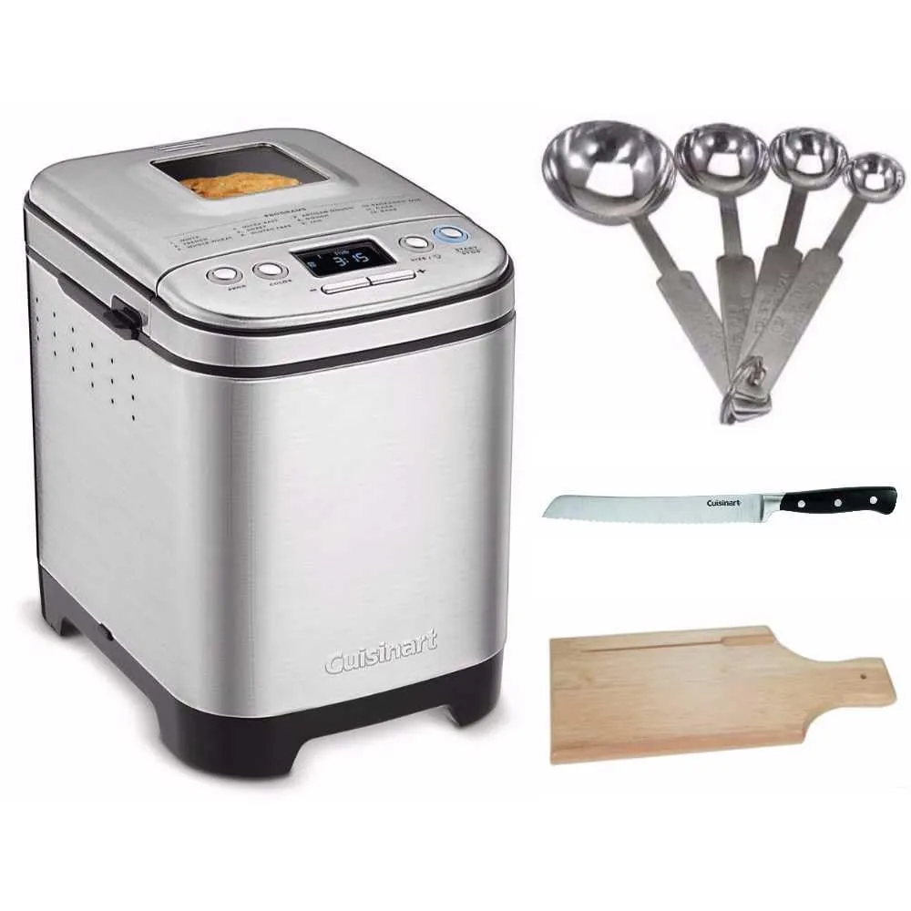 Cuisinart CBK-110 Programmable Compact Bread Maker Bundle with Measuring Spoon Set & Knife