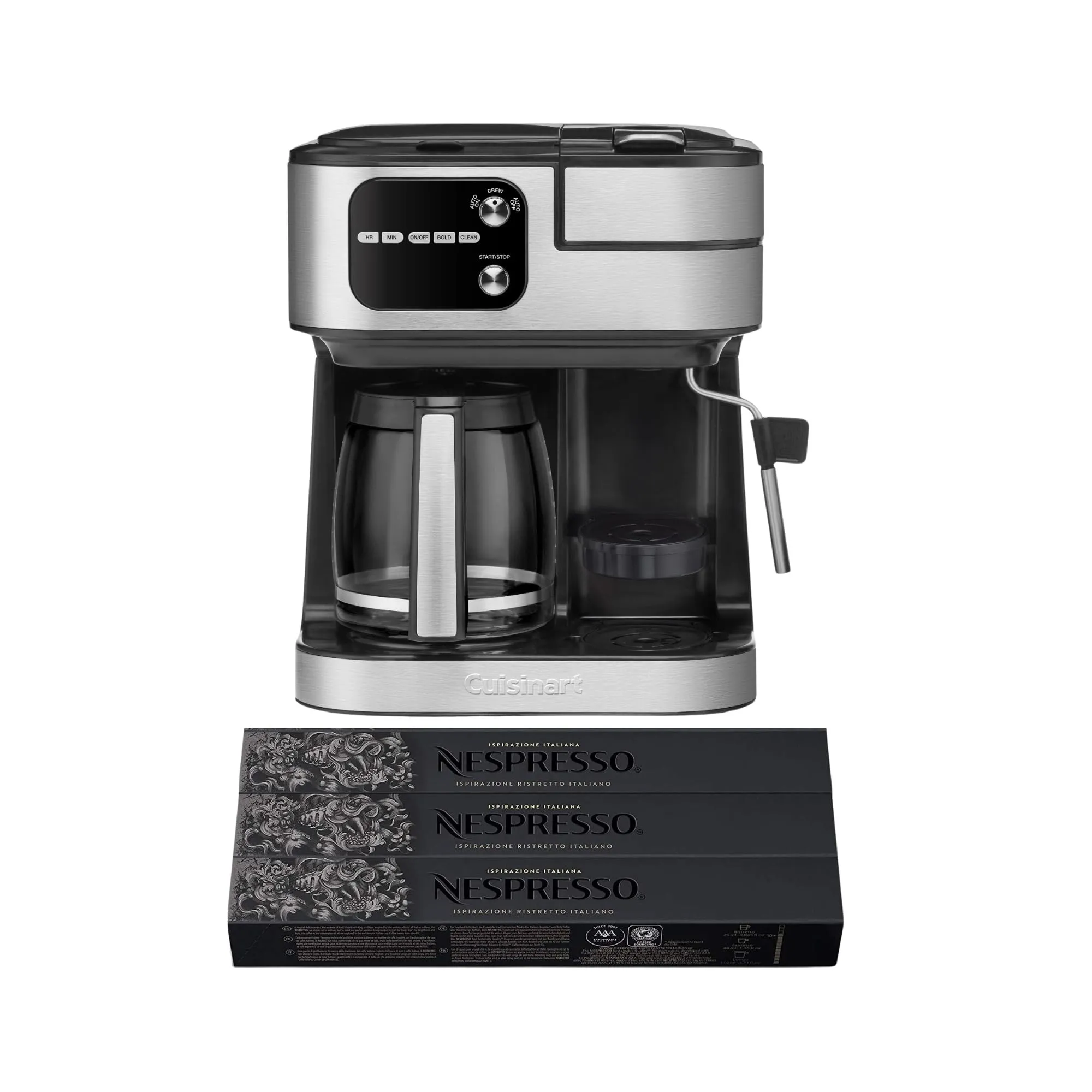 Cuisinart Coffee Center Barista Bar 4-In-1 Coffeemaker Bundle with Ristretto Italiano Capsules (Black)