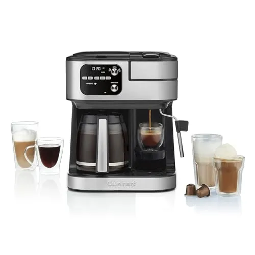 Cuisinart Coffee Center Barista Bar 4-In-1 Machine, 12-Cup Carafe, Single-Serve & Espresso, Black