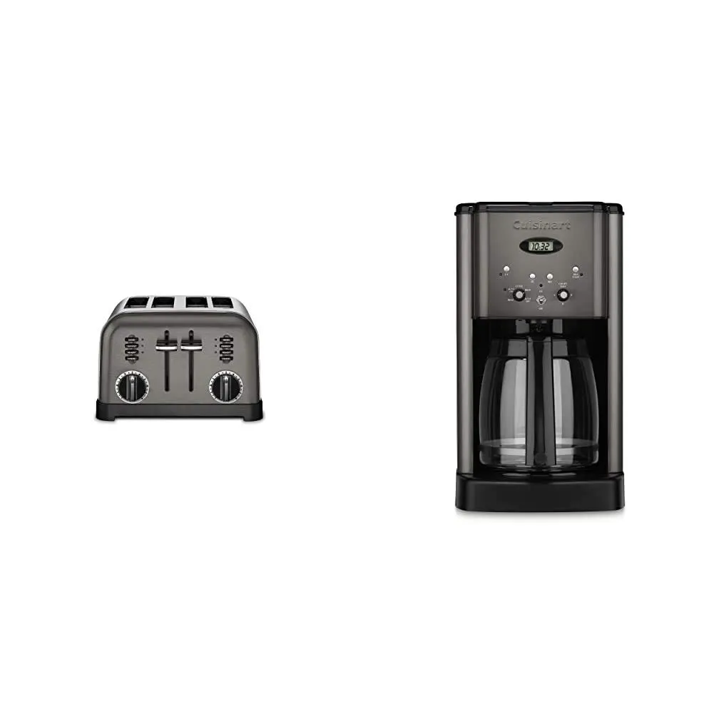 Cuisinart CPT-180BKS Classic 4-Slice Toaster & DCC-1200 12-Cup Brew Central Coffee Maker Set