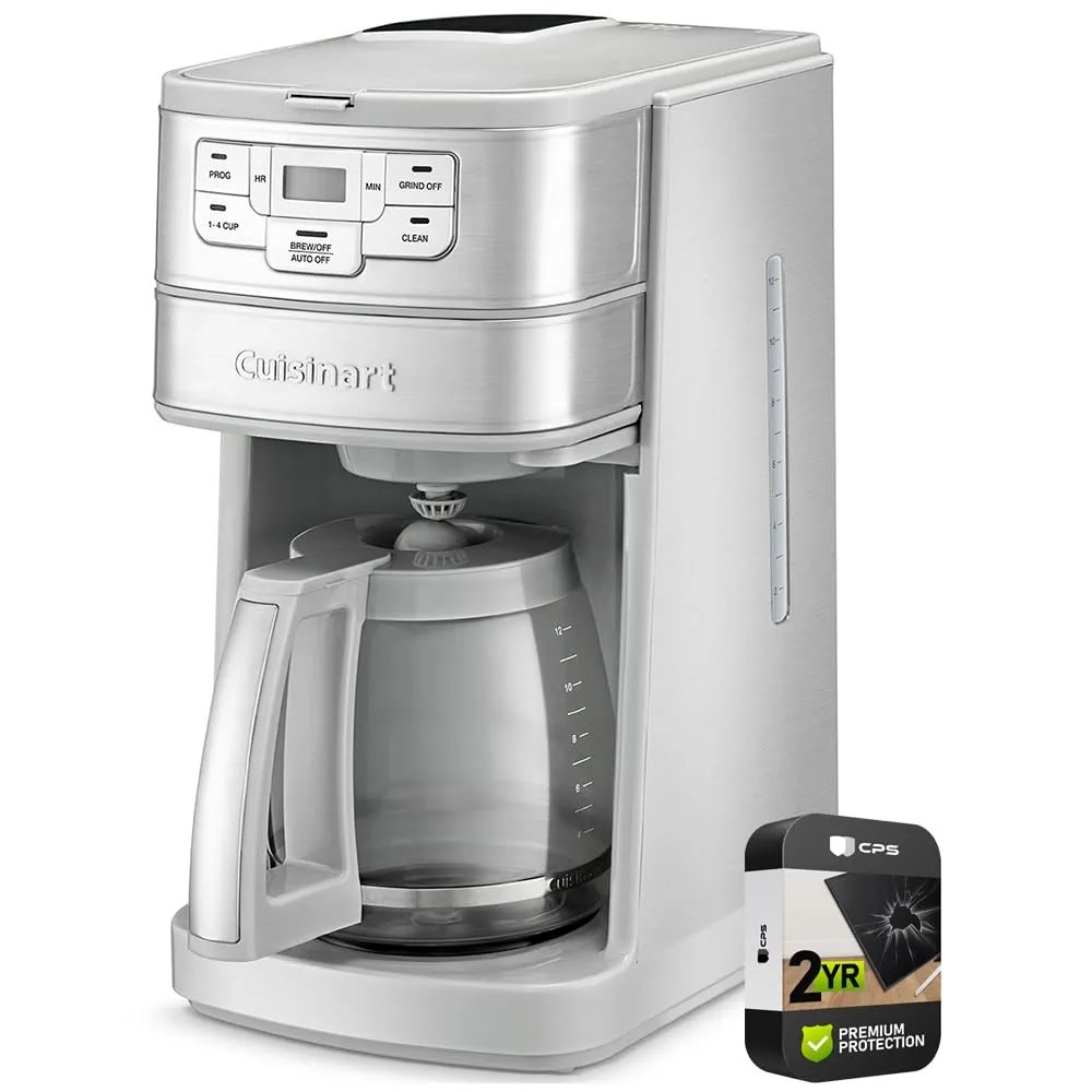 Cuisinart DGB-400SS Automatic Grind and Brew 12-Cup Coffeemaker Stainless Steel with Protection Pack