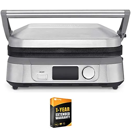 Cuisinart GR-5B Griddler Five with LCD Display, 5-in-1 Cooking Options, Stainless Steel Design