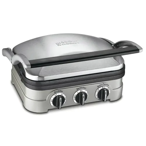 Cuisinart Griddler Multifunctional Indoor Grill, 11' Nonstick Plates, Removable, Silver