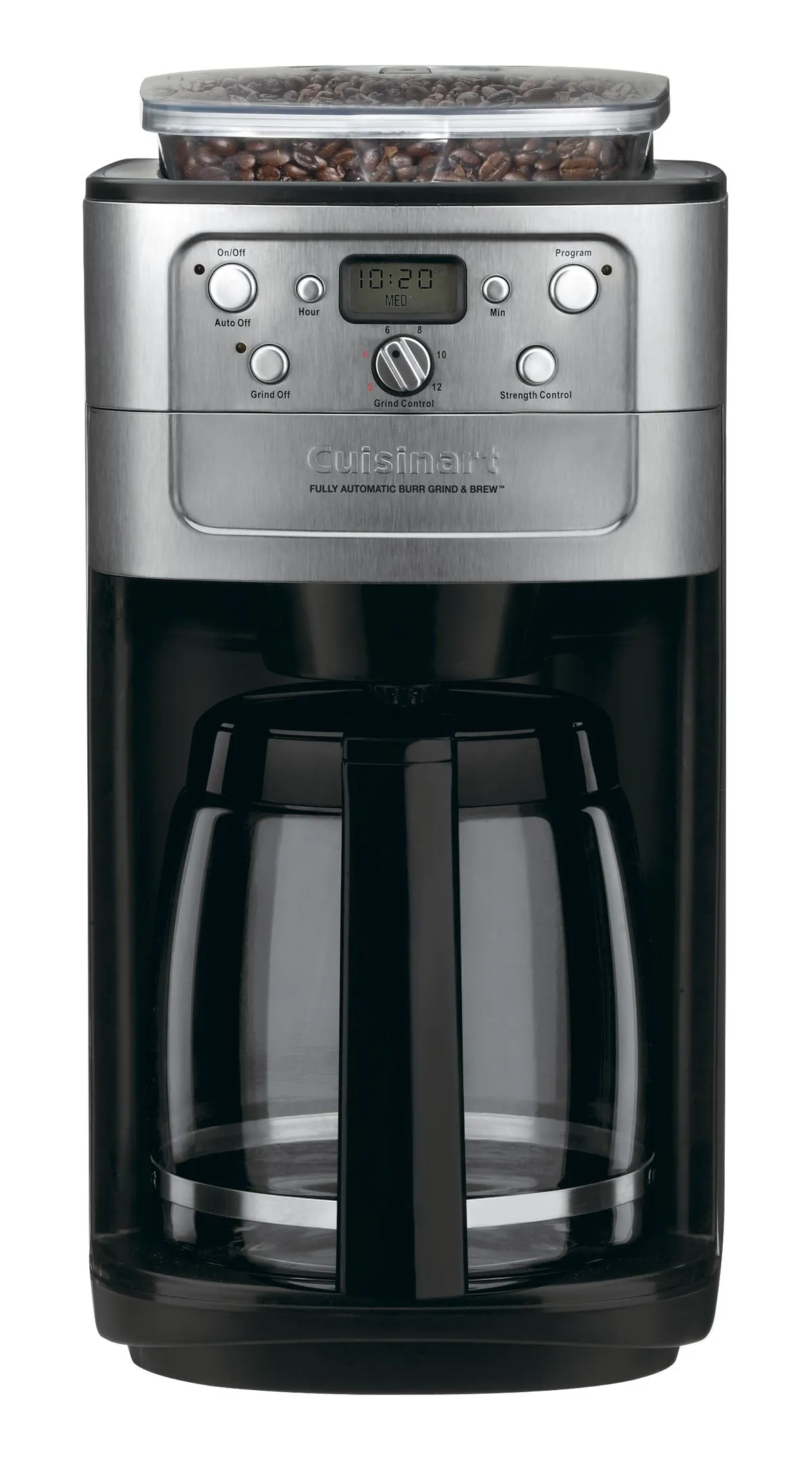 Cuisinart Grind & Brew 12-Cup Coffeemaker, Chrome - Automatic Burr Grinder, Programmable, BPA Free