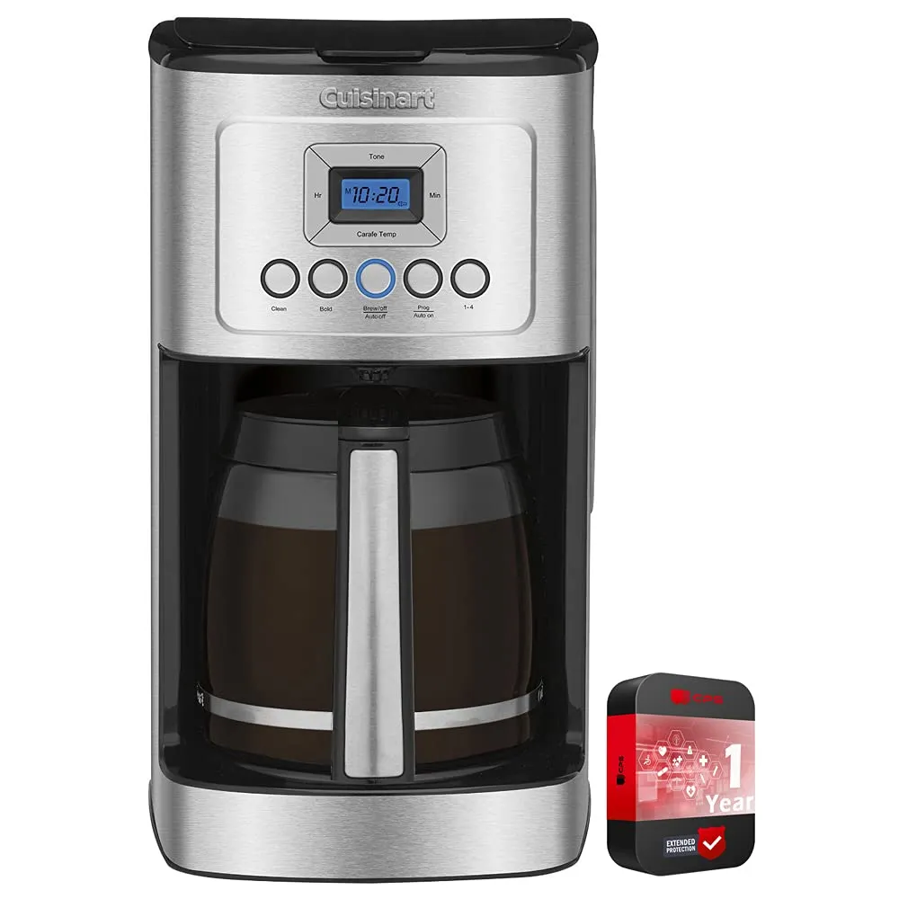 Cuisinart Perfect Temp 14-Cup Programmable Coffeemaker Stainless Steel with 1 YR Protection Pack