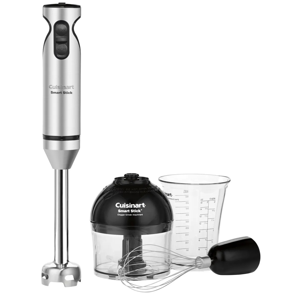 Cuisinart SmartStick 2-Speed Hand Blender with Chopper, Whisk & Measuring Beaker - Stainless Steel