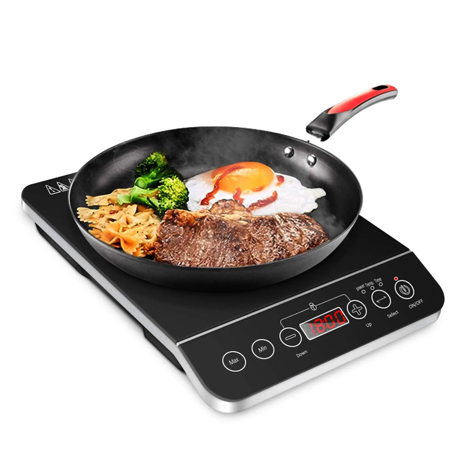 CUSIMAX 1800W Induction Cooktop with Touch Control, Safety Lock & 10 Temp/9 Power Settings