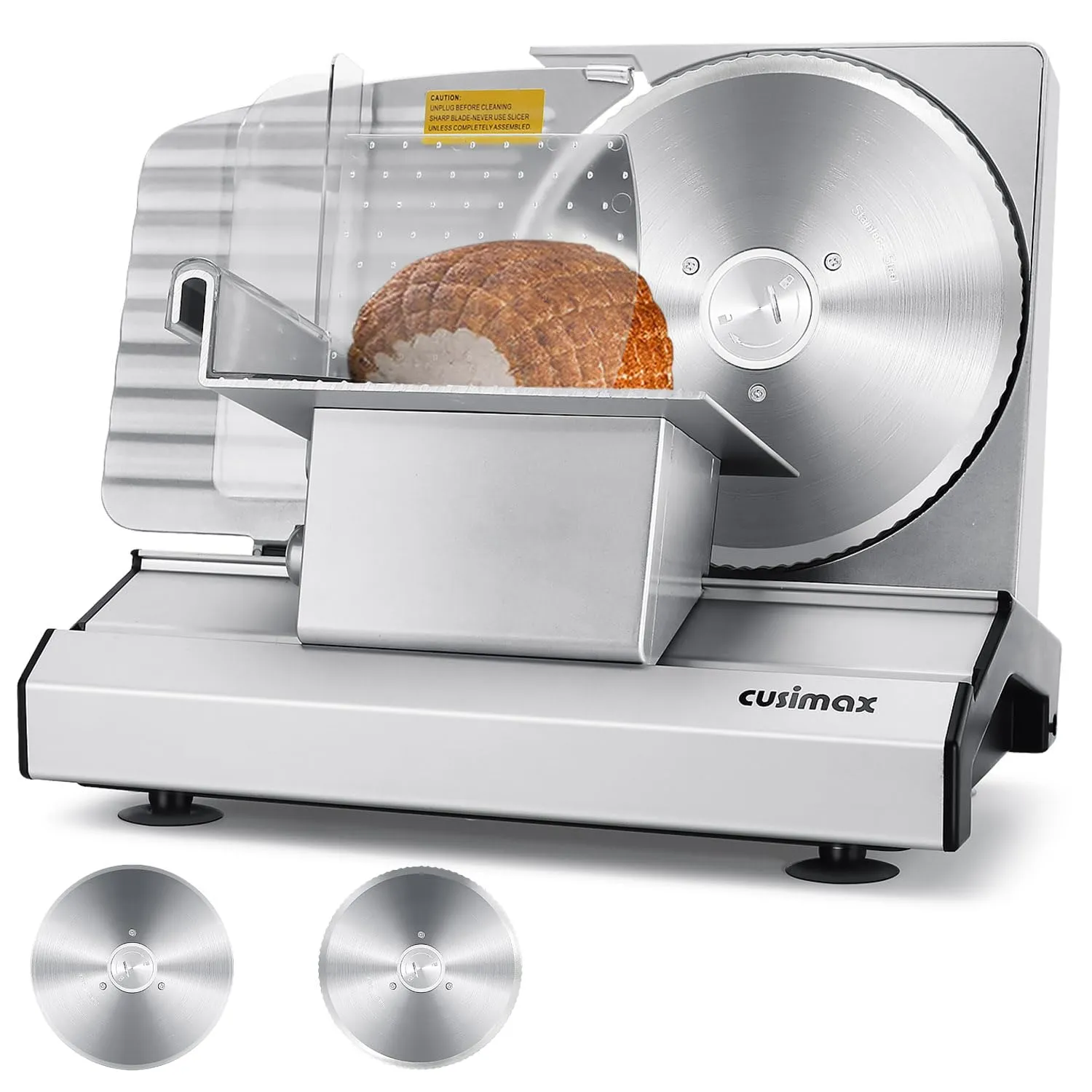 CUSIMAX Electric Deli Meat Slicer with 8.7' Stainless Blades, Adjustable Thickness 1-20mm