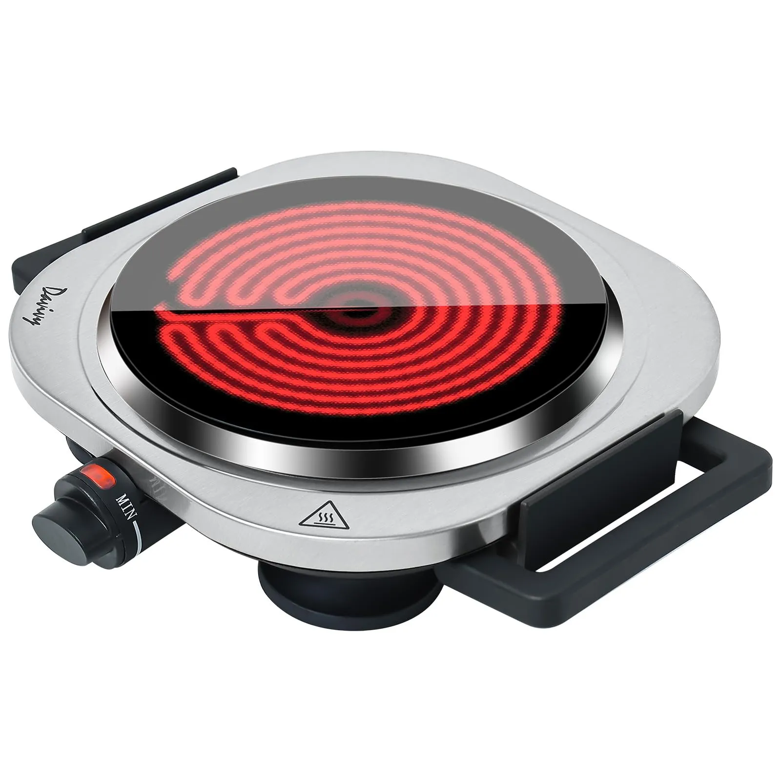 Davivy 1200W Compact Electric Hot Plate, 7.5' Ceramic Glass Top, Universal Cookware Compatible