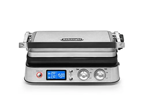 De'Longhi CGH1030D Livenza All-Day Grill, Griddle & Waffle Maker - Large Silver Kitchen Appliance