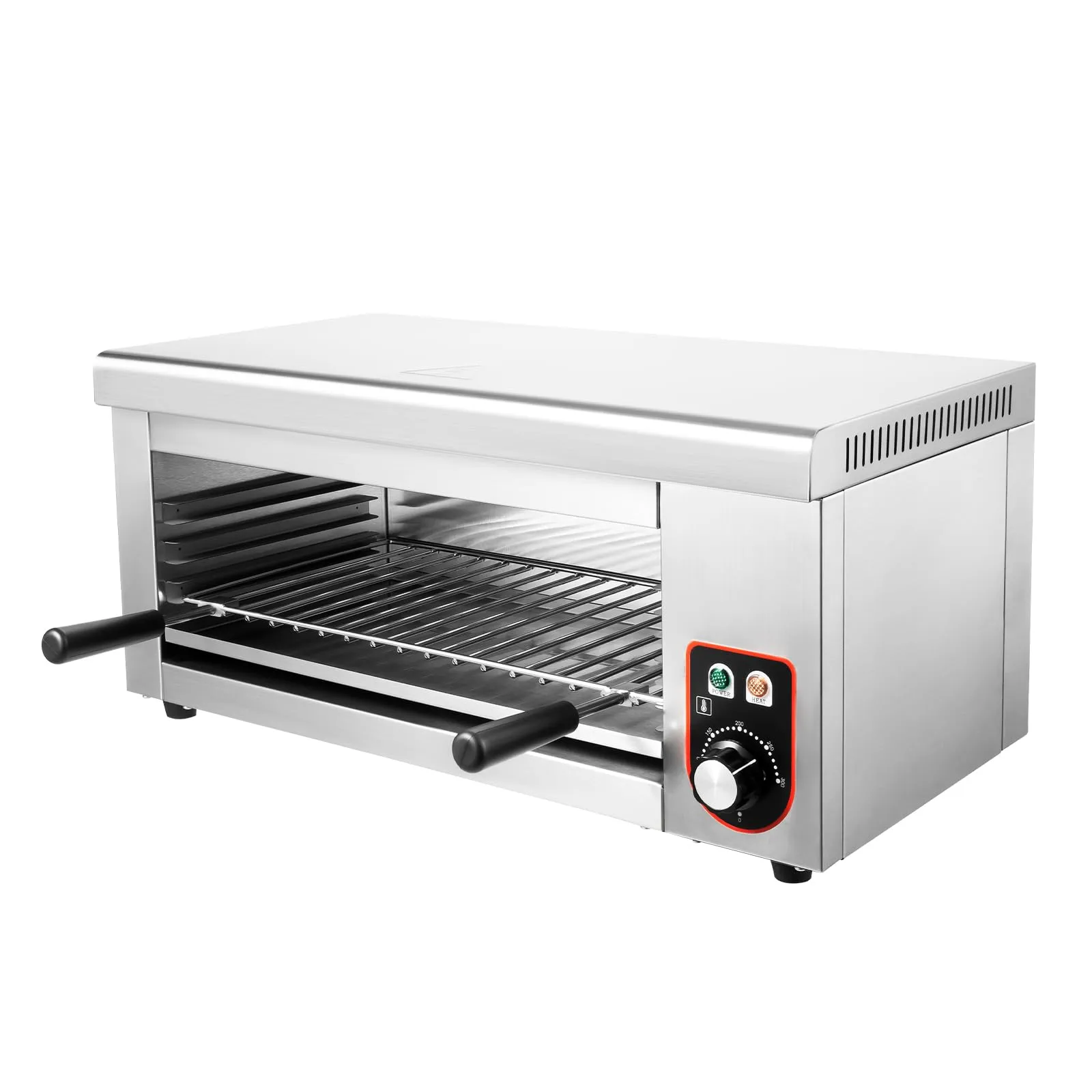 Electric Cheese Melter Salamander Broiler 1500W Countertop Grill 122-572°F Stainless Steel