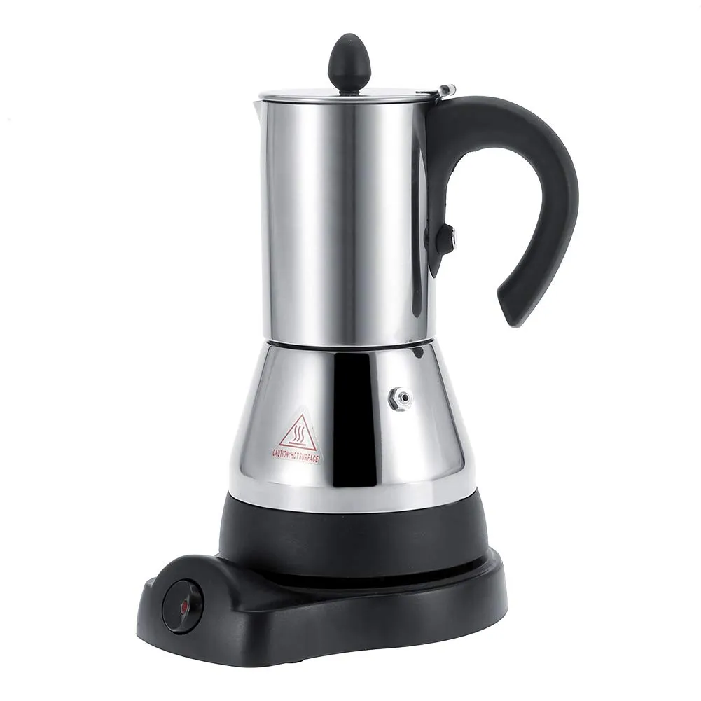 Electric Coffee Maker - Stainless Steel Espresso & Cappuccino Machine (300ml) - Fishlor