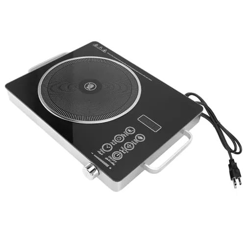 Electric Cooktop Single Burner 3500W Induction Hot Plate with Touch Control Timer, Waterproof