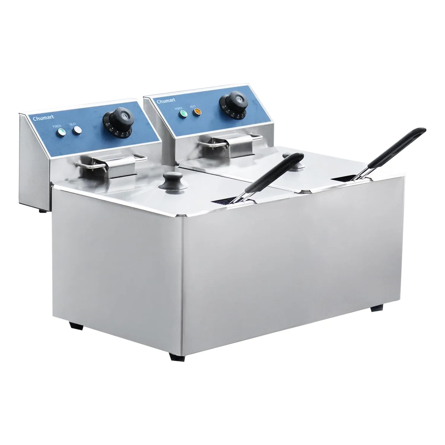 Electric Deep Fryer 16L/14.4QT 1650W Stainless Steel Countertop Fryer with Temperature Control