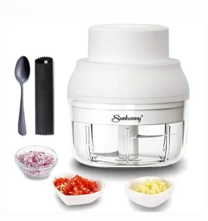 Electric Garlic Chopper Mini 100ML, USB Rechargeable Portable Food Processor, White