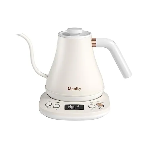 Electric Gooseneck Kettle 0.8L Off White - Temperature Control, Keep Warm Function, 1200W