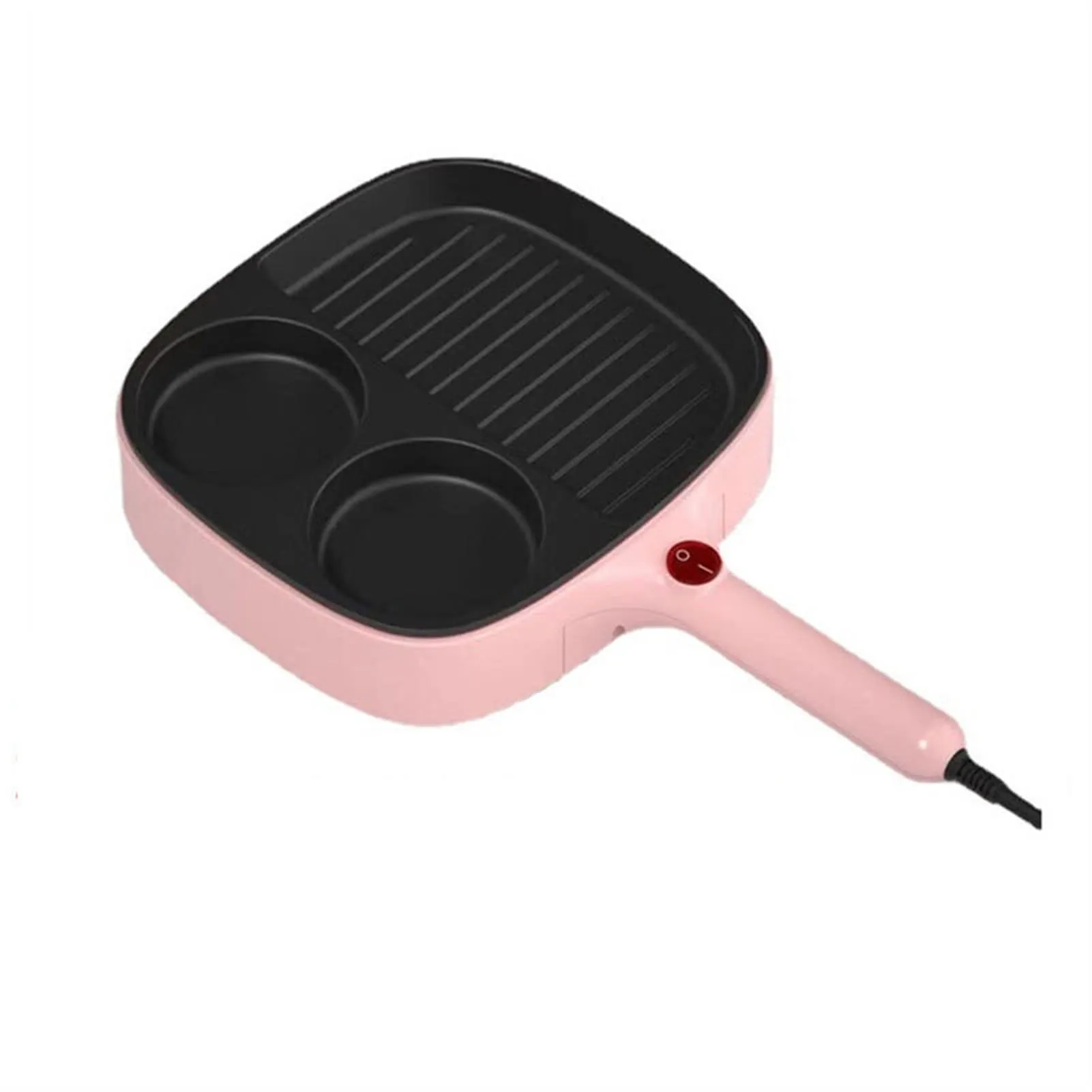 Electric Griddles Multifunction Non-stick Hotpot Smokeless Cooker in Pink by HanDuo