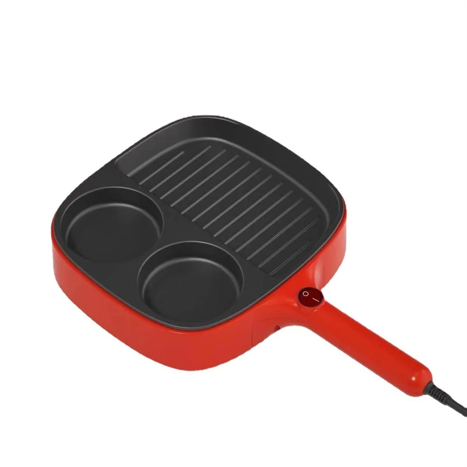 Electric Griddles Non-stick Hotpot Cooker  - Smokeless Noodles & Steak Frying Pan (Rojo)