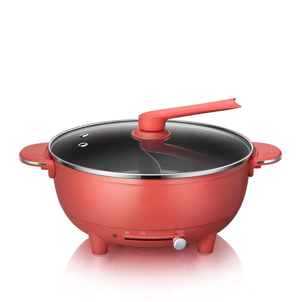 Electric Hot Pot Cooker - Large Capacity Multi-Function Wok, 1500W, 110-240V, 310mm Diameter