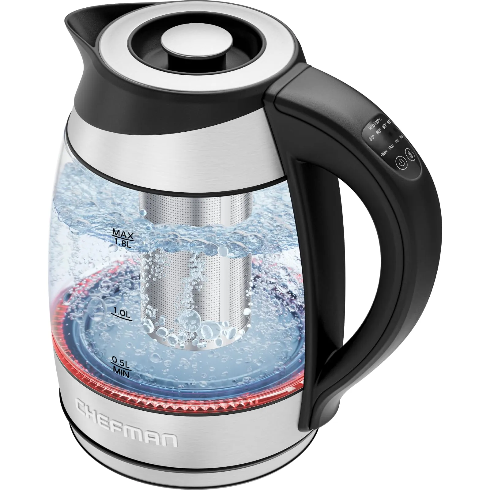 Electric Kettle with Temperature Control, 5 Presets LED Indicator, Removable Infuser, 1.8L