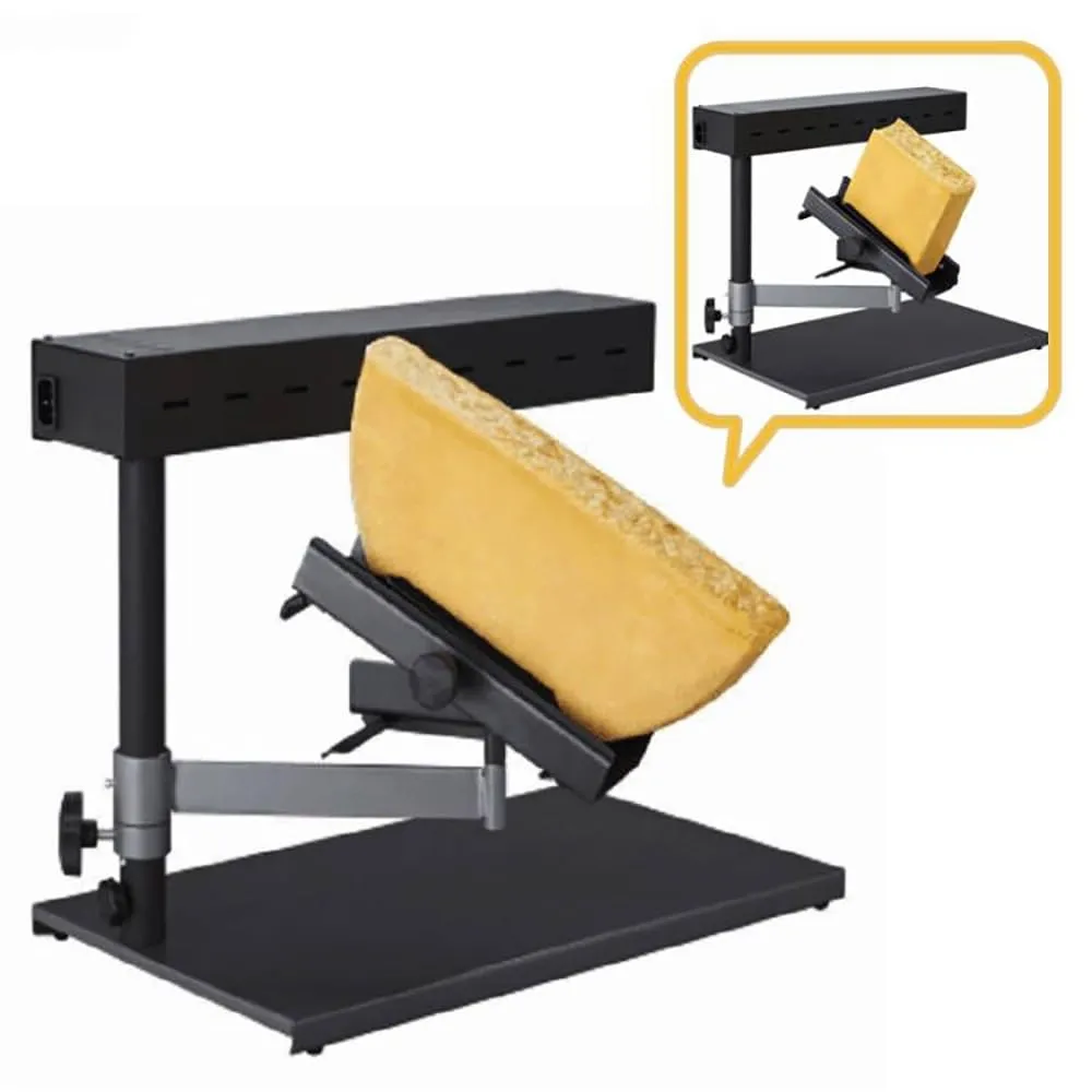 Electric Raclette Machine - Commercial Cheese Melter with Adjustable Angle & Heat Dissipation