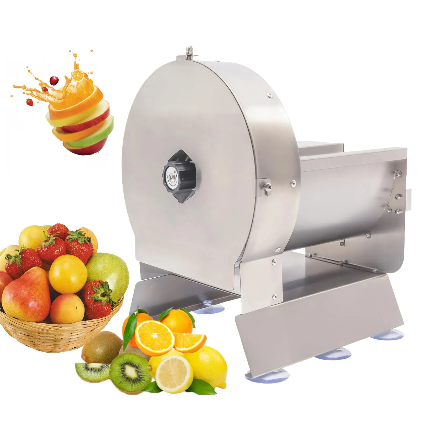 Electric Vegetable Slicer, 0-0.47 Inch Adjustable Stainless Steel, 200W Commercial Fruit Slicer