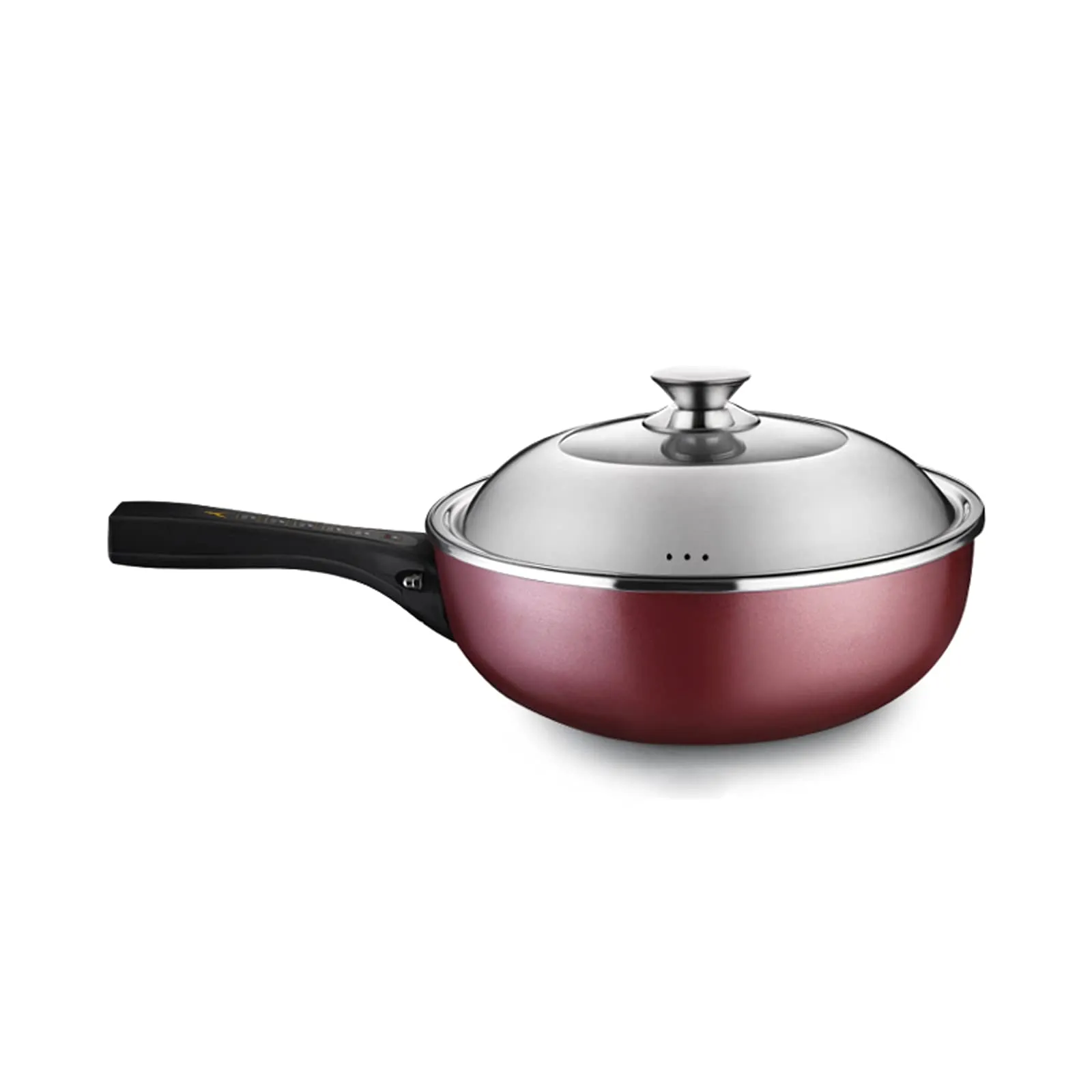 Electric Wok Multi-Function Non-Stick Cooker with Buzzer Reminder & Double-Layer Insulation