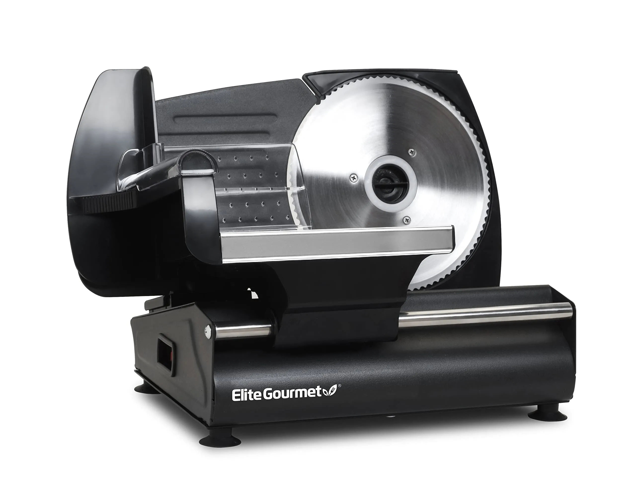 Elite Gourmet EMT-625B Electric Meat Slicer, 7.5” Stainless Steel Blade, Adjustable Thickness, Black