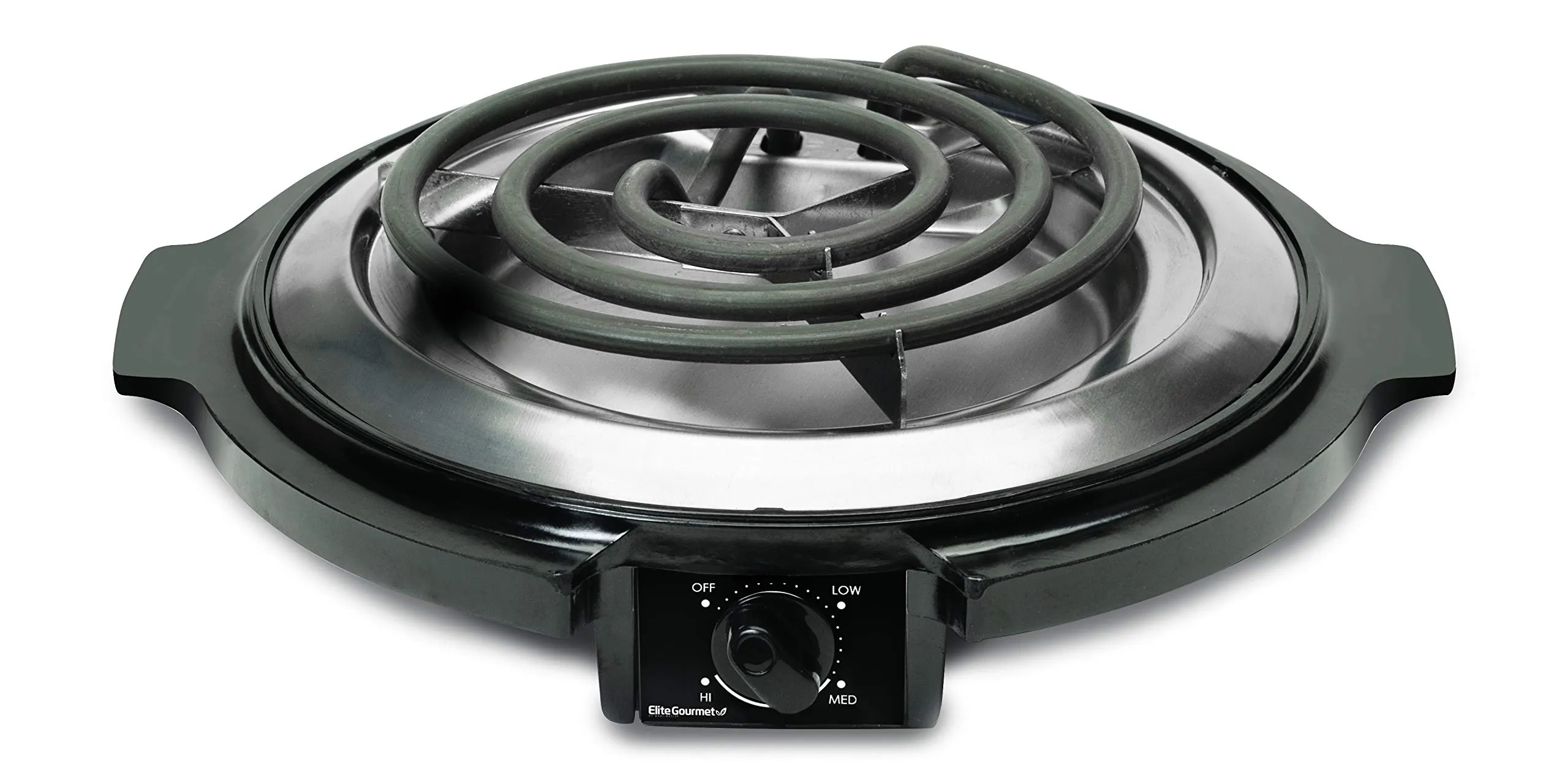 Elite Gourmet ESB-300X Black Electric Hot Plate - 1000W, Adjustable Temperature, Easy Clean