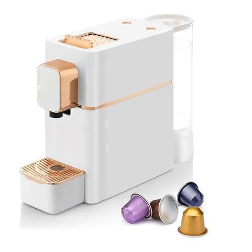 Espresso Machine for Coffee Capsules Compatible with Nespresso OriginalLine (White)