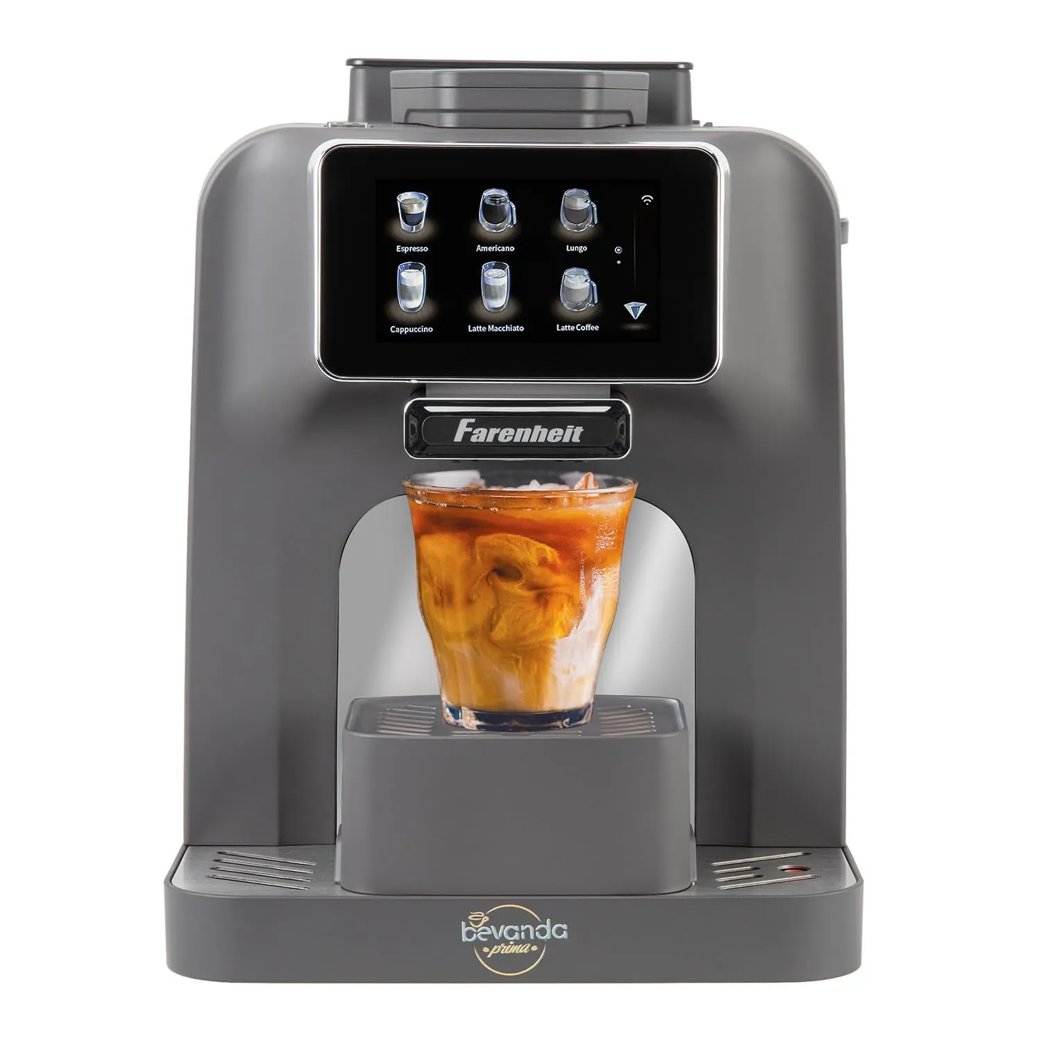 Farenheit Bevanda Prima Automatic Coffee Maker - Touchscreen Espresso Machine with Milk Frother