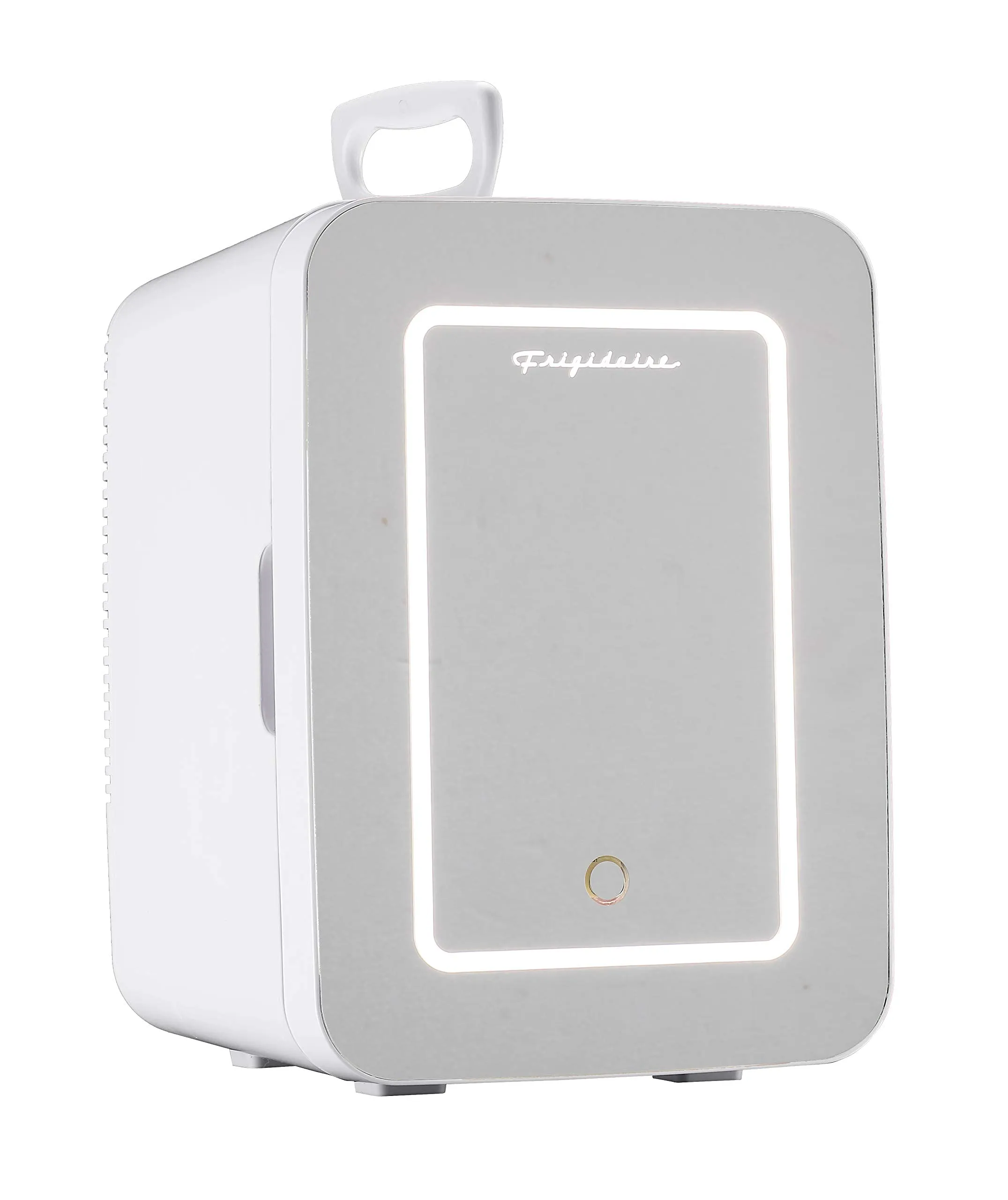 FRIGIDAIRE EFMIS170-WHITE Lighted Makeup Fridge, 10L Capacity, Eco-Friendly, Includes Home & Car Charger