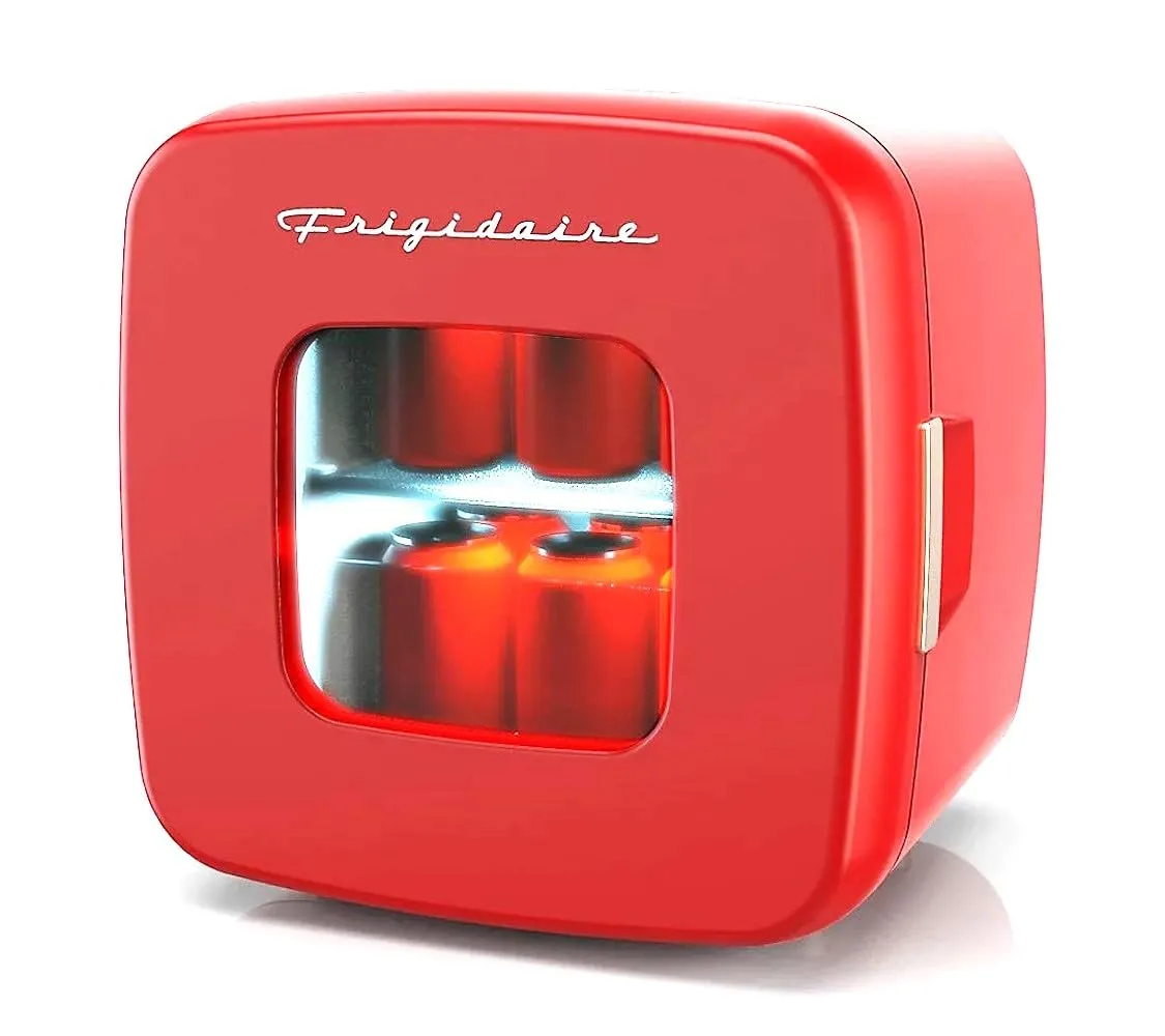 Frigidaire Retro 12 Can Mini Beverage/Skincare Cooler RED EFMIS351-RED 9 Liter (Renewed)