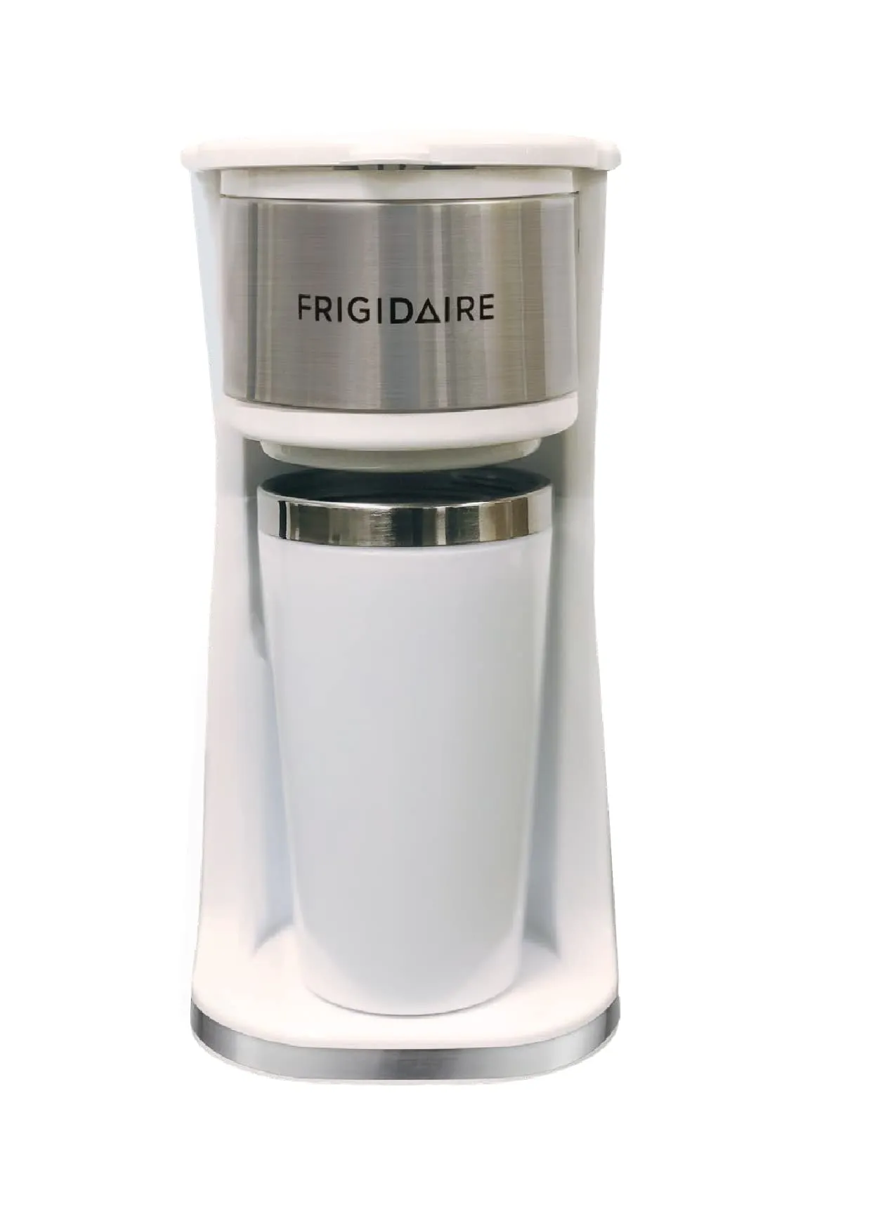 Frigidaire Stainless Steel Coffee Maker with Insulated Travel Mug - 420ml Capacity, White