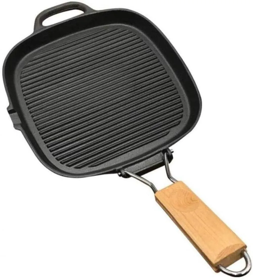 Frying Pan Grill Teppanyaki BBQ Non Stick 24CM with Adjustable Temperature & Foldable Handle