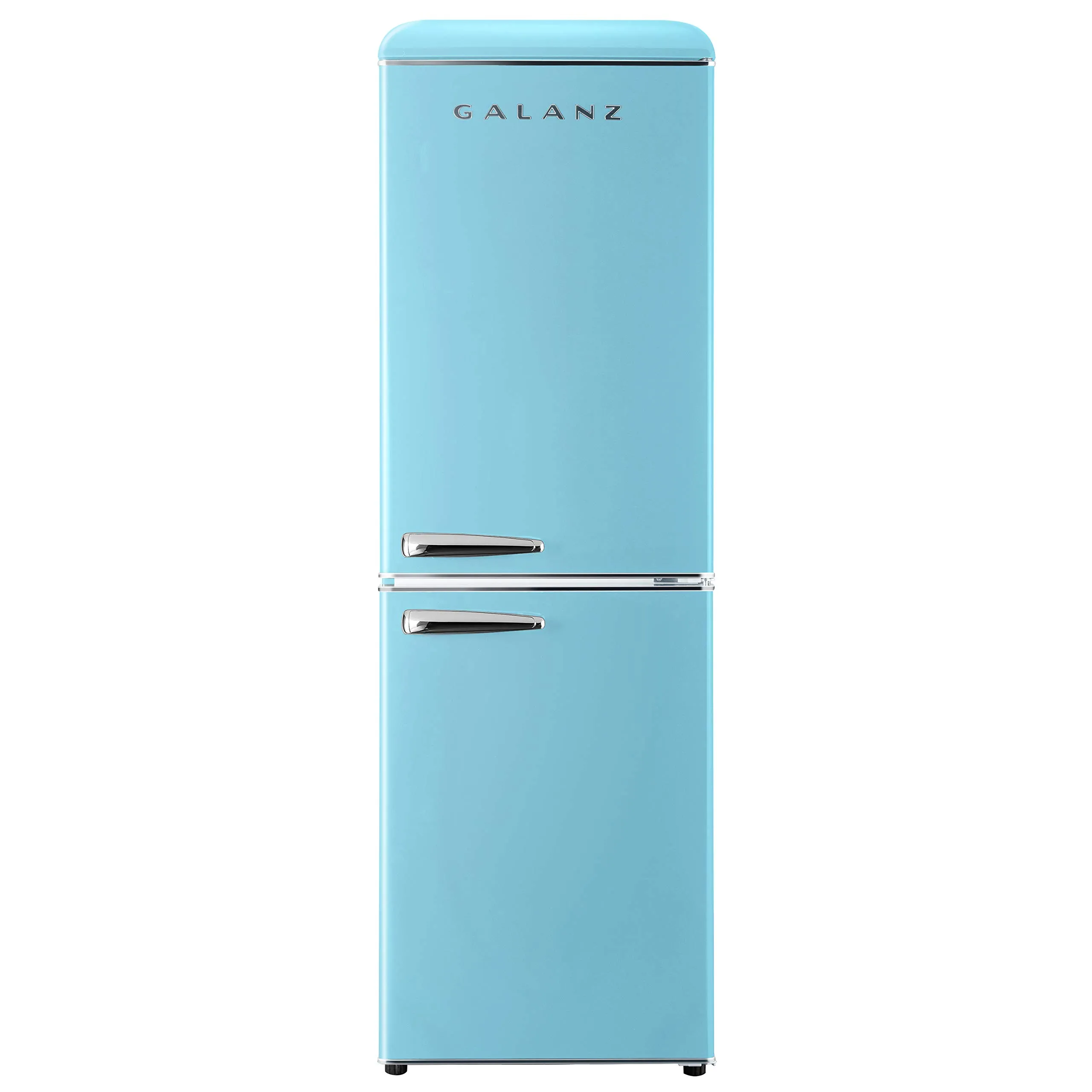 Galanz 7.4 Cu Ft Retro Refrigerator with Bottom Freezer, Adjustable Thermostat, Blue