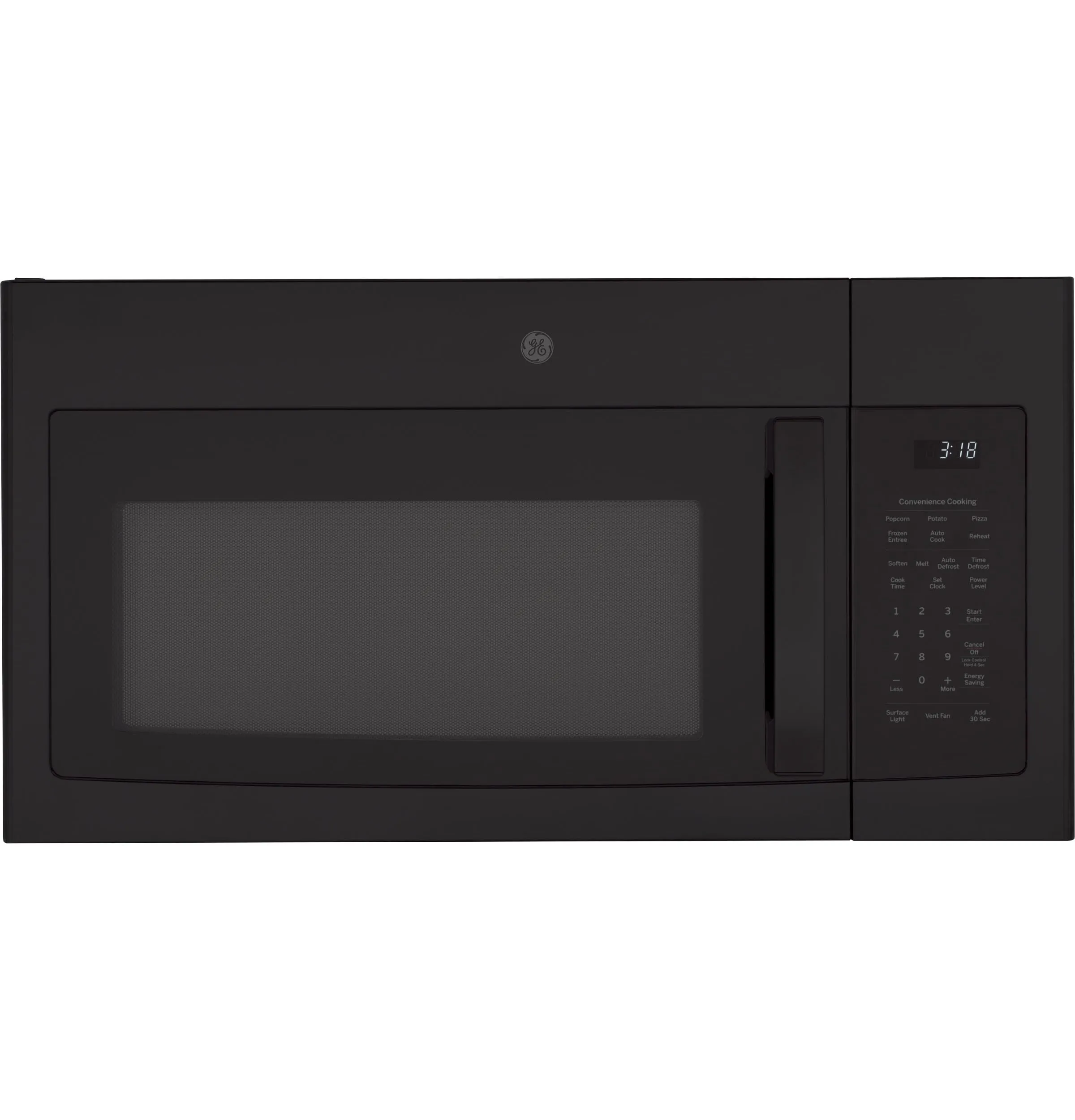 GE JNM3184DPBB 1.8 Cu. Ft Black Over the Range Microwave with Recirculating Venting