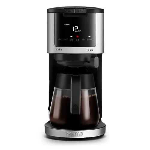 Gourmia 2-in-1 Single Serve Pod & 12-Cup Coffee Maker with Adjustable 4-Hour Keep Warm