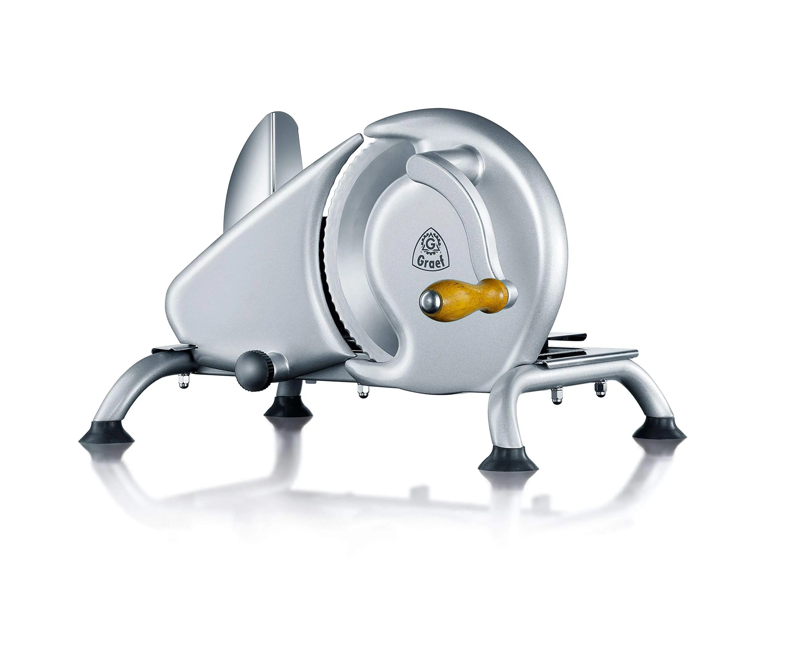 GRAEF Manual H9 All-Slicer H9EU Silver with Genuine Wood Handle and Safety Features