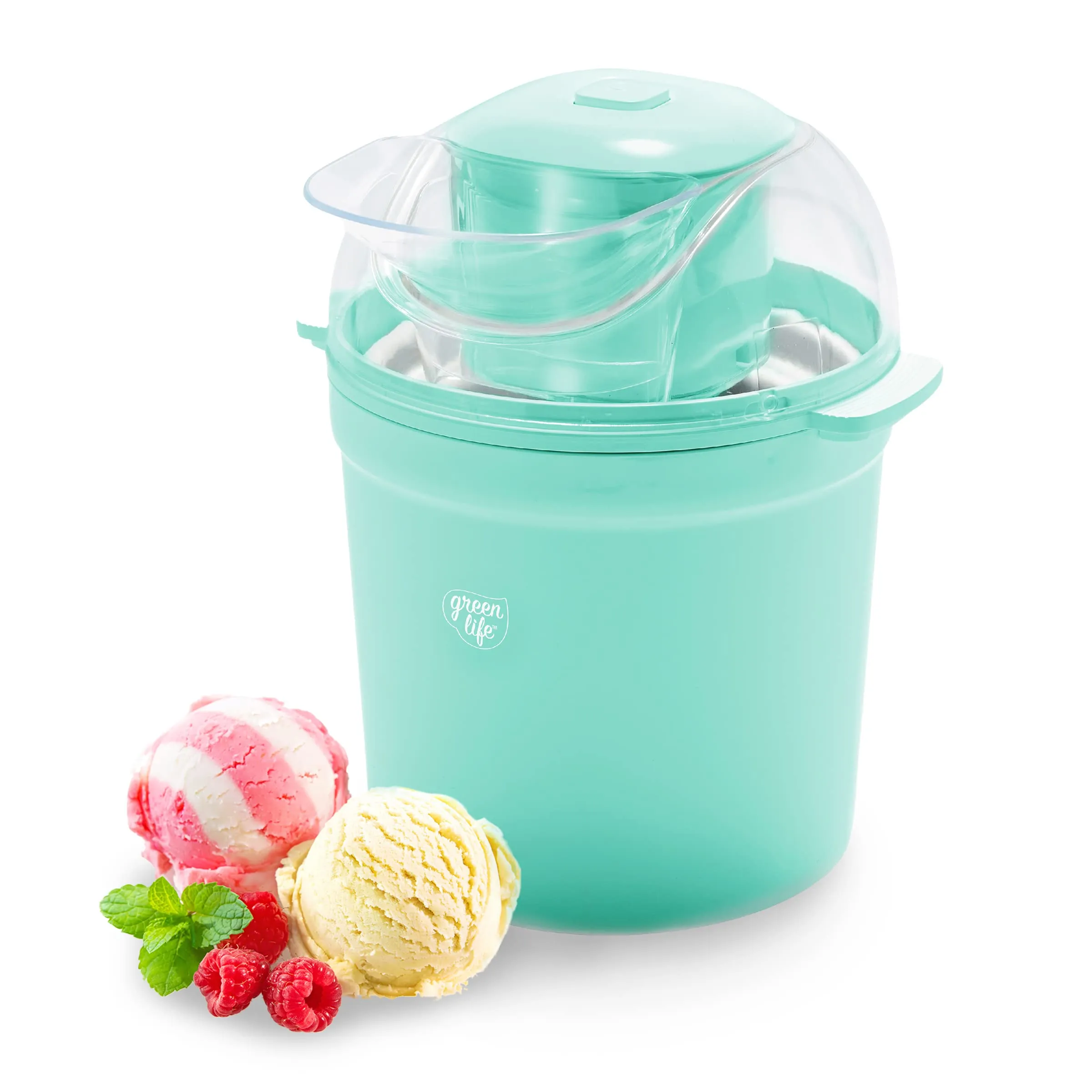 GreenLife 1.5QT Electric Ice Cream Maker, BPA-Free Turquoise with Mixing Paddle, Easy Clean